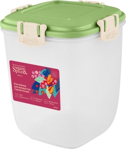 Контейнер для продуктов Sugar&Spice 0,9л, 12*12*13см, Barberry герметичный, высокий, цв. фисташка