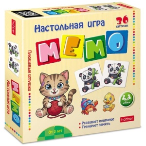 Настольная игра развивающая 3+ 18*18*4см "Hatber" ЧЗ Мемо Плюшевые игрушки, в наб: 36 карт., в кор.