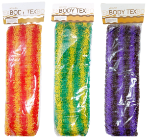 Мочалка с ручками "BODY TEX" вертикальная, 40см, тонизирует и расслабляет, микс, в пакете