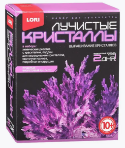 Выращивание кристаллов " Lori " 14*12см Фиолетовый кристалл, хим реактив с красителем, поддон