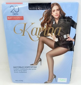 Колготки 20 DEN, 5-XL "Karina" цв. Nero, черн. матовые, в кор.