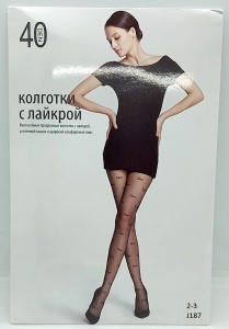 Колготки капрон, Dior 40DEN, черн. р. 2-3