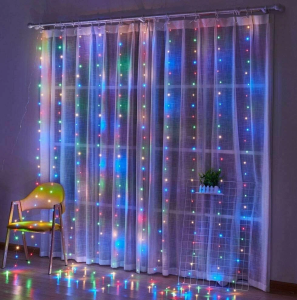 яяя Гирлянда Шары 2м, 144LED, разноцветн. белый провод