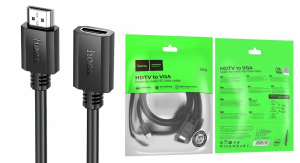 Кабель HDMI(M) - HDMI(F) Hoco US13, 4K, v2.0, 1м, (черный) в пакете 