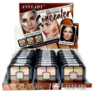 Консилер для лица "ANYLADY" 8гр, 24шт (ЦЕНА ЗА 1ШТ) 7*7см, 5цв, палетка