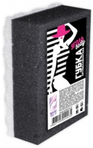 Губка для тела "Эдит" Уголь body 14*9*5см, антицеллюлитная, черная, в пакете