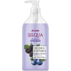 Мыло жидкое крем SILQUA 830мл дозатор ЕЖЕВИКА и ЧЕРНИКА