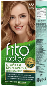 Крем-краска стойкая для волос 115мл, тон 7.0 светло-русый Fito Сolor, без аммиака