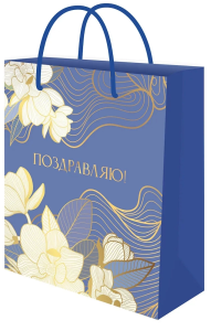 Пакет подарочный с глянц.лам. 26,4х32,7x8 см (L) Нежность, 128г (соб.разр) ППК-7826