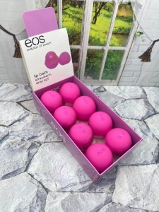 Бальзам для губ EOS, клубника, 15гр, 8шт в уп., (цена за 1шт)
