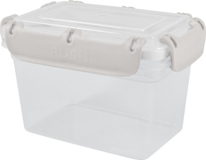 Контейнер герметичный для продуктов Plast Team BERGEN с защелками 0,7л 10*14,5*10см,пепельный жемчуг