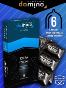 Презервативы Domino Condoms Classic, Extra Strong, 6в1, 24шт (ЦЕНА ЗА 24ШТ) 
