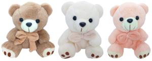 Мишка с бантиком 25см, микс