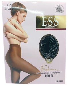 Колготки жен. матовые из микрофибры 100D, 2-S, цв. черн., в инд. уп.