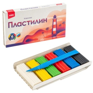 Пластилин "Lori" Классика 6цв. 20г со стеком, картонная упаковка