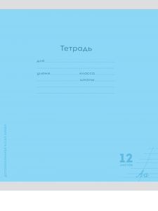 Тетрадь ДОП.КОСАЯ ЛИНИЯ 12л. (ЦЕНА ЗА 20ШТ) КЛАССИКА NEW ГОЛУБАЯ