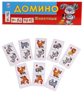 ДОМИНО Животные 18*5см, пласт., в футляре