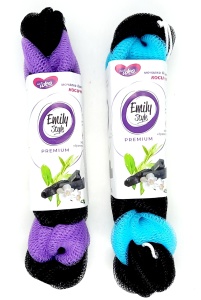 Мочалка для тела " Emily style " by Fresh idea Косичка, 29*6см, сетка, микс, увеличенный вес, пакет
