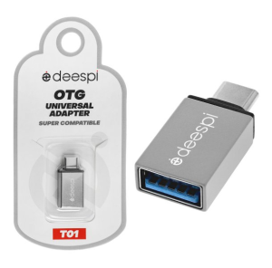 Переходник USB - Type-C, Deespi T01 OTG  (серый) блистер