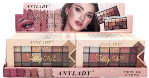 Тени для век "ANYLADY" палетка 18цв, 20гр, 12шт (ЦЕНА ЗА 1ШТ) микс
