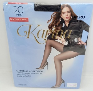 Колготки 20 DEN, 4-L "Karina" цв. Nero, черн. матовые, в кор.