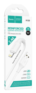 Кабель USB - Lightning, Hoco X120, 2.4A, 1м (белый) в кор.