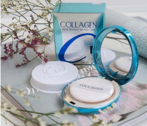 Пудра увлажняющ. со сменным блоком Collagen, в кор.