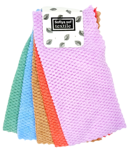 Салфетка фибра "Textile" 30*30см, (ЦЕНА ЗА 5ШТ), узоры, микс