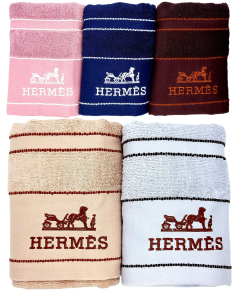 Полотенце Hermes 75*35см, махр, с рис. хлопок, микс