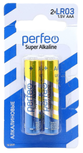 Батарейка Perfeo Mini Super Alkaline AAA (ЦЕНА ЗА 2ШТ) LR03/2BL блистер 