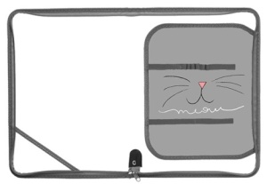 Папка для труда " Пчелка " А4 (325*230*25мм) ПТР-1 Meow, молния вокруг, с уголком, пластик