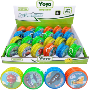 #Игрушка ЙО-ЙО Транспорт 5см, 24шт в уп (ЦЕНА ЗА 1ШТ), микс