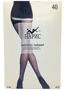Колготки рис. стразы "НАРИС" 40DEN, черн. р.4-5