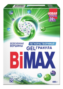 Стиральный порошок BiMax 400г. белоснежные вершины, автомат, в кор.