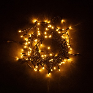 яяя Гирлянда 6м LED желт. 100л, черн. провод