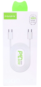Кабель USB Maimi X83 Type-C to Type-C, PD, 65Вт, 1м (белый)