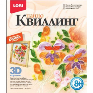Набор для квиллинга Lori Панно Летняя палитра, цветные полоски бумаги, палочки для накручивания поло