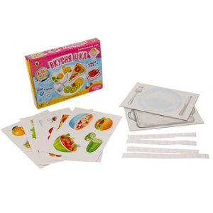 Игра развивающая "Вкусняшка" на липучках / 25,5*18,5*3см 3 вида игр  