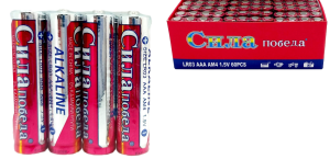 Батарейки Сила Победа алкаин. AAA 1.5V LR-03 /4шт (ЦЕНА ЗА 4ШТ) / блок 15уп