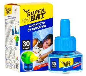 Жидкость от комаров Super Bat, 30мл, 30 ночей, без запаха, в кор.