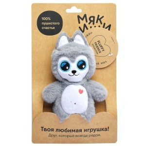 Хаски Аляска мягк.,12х3х17см, на листе, подвес