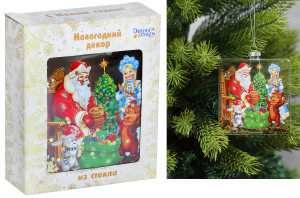 яяя Новогоднее украшение подвесное 12*4*11см Фляжка - Добрый Дед Мороз, в кор.