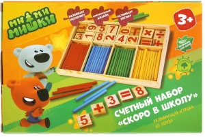 Счетный материал деревянный Ми-ми-мишки 23*15см Буратино, в кор.