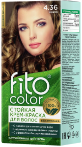 Крем-краска стойкая для волос 115мл, тон 4.36 мокко Fito Сolor, без аммиака