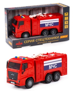 Машина Пожарная МАЗ ПОЛЕСЬЕ 32*11*18см, (инерц.свет, звук), пласт., в кор.