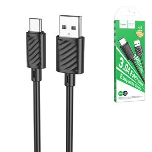 Кабель сетевой USB - Type-C " Hoco " X88 Gratified , круглый, 1м, 3A, силикон, пластик,чёрный,в кор.