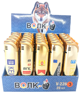 Зажигалки турбо VOLK (ЦЕНА ЗА 25ШТ), марки, микс