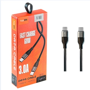 Кабель сетевой Type-C - Type-C " FaisON " K-160 Inspire чёрный, круглый, 1м, 3,0А, 60W, QC3.0, PD3.0