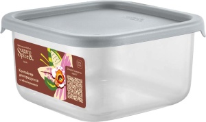 Контейнер для продуктов Sugar&Spice Vanilla 0,4л 10*10*5см, квадратный с гибкой крышкой трюфель