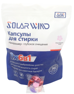 Капсулы для стирки "Solar Wind" 6в1, 36шт, 360г, наноразмер-глубокое очищение